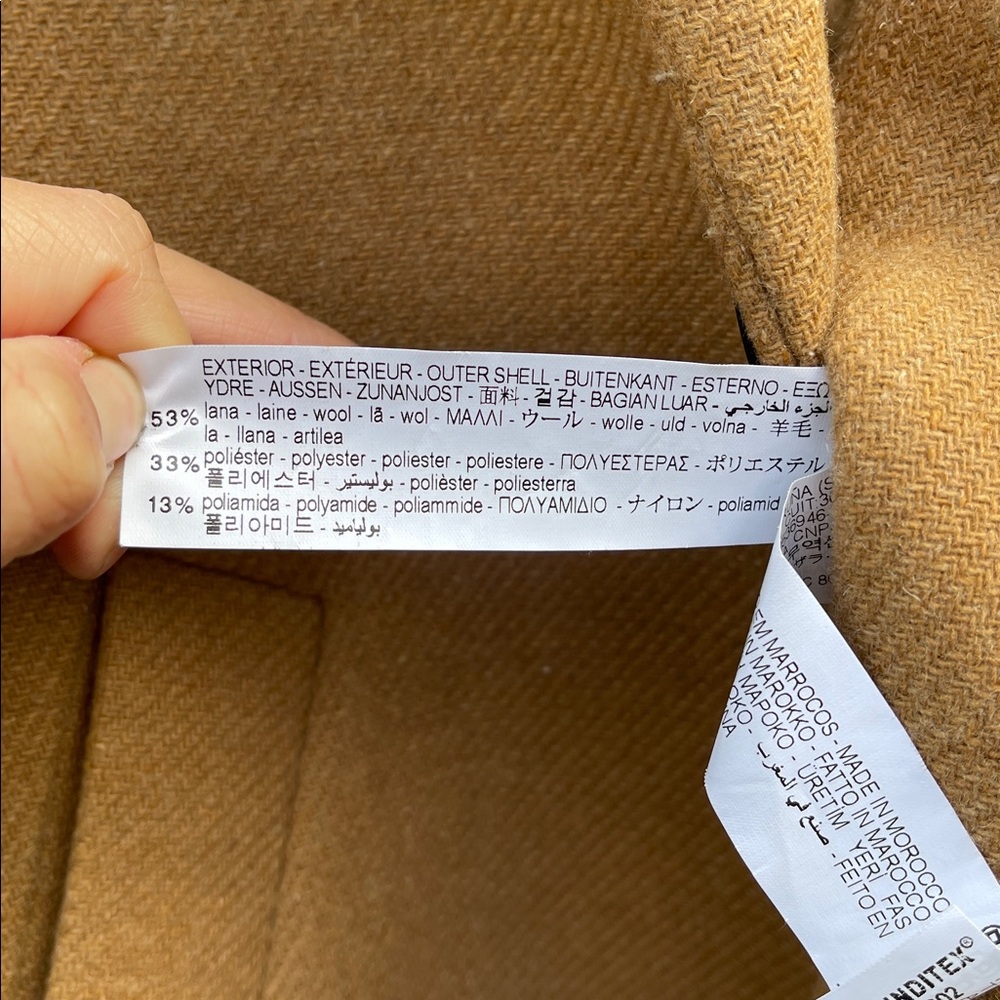 Zara Women's Camel Wool Blend Trench Coat Size: M - Picture 6 of 11